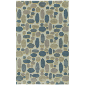 Evening Shade Hand Tufted Ecru Blue Area Rug