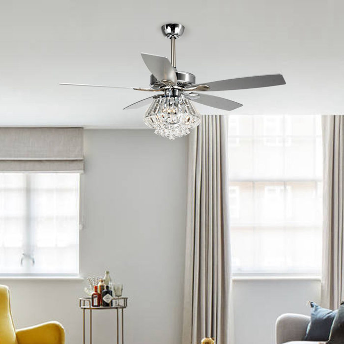 Rosdorf Park 52 Zuniga Crystal 5 Blade Ceiling Fan With Remote