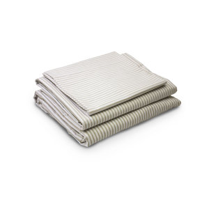 Rivera Ticking Twill 200 Thread Count 4 Piece 100% Percale Cotton Sheet Set