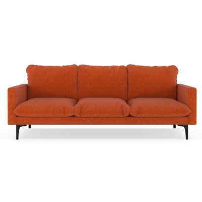 Russell Sofa Brayden Studio Finish Black Upholstery Poppy Orange
