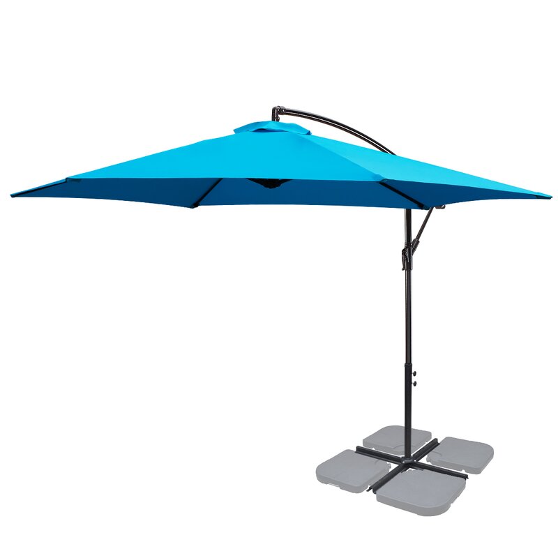 Freeport Park Offset Hanging Umbrellas Garden Patio Outdoor Umbrellas Large Market Umbrella With Crank Cross Base Wayfair Ca