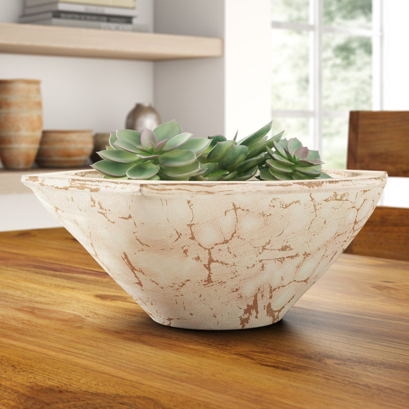 White Wooden Decorative Bowl
