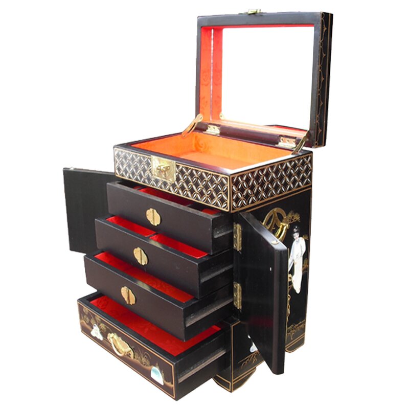 tall black jewelry box