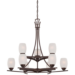 Go to store & view more images Giroflier 9-Light Shaded Chandelier by Loon Peak
