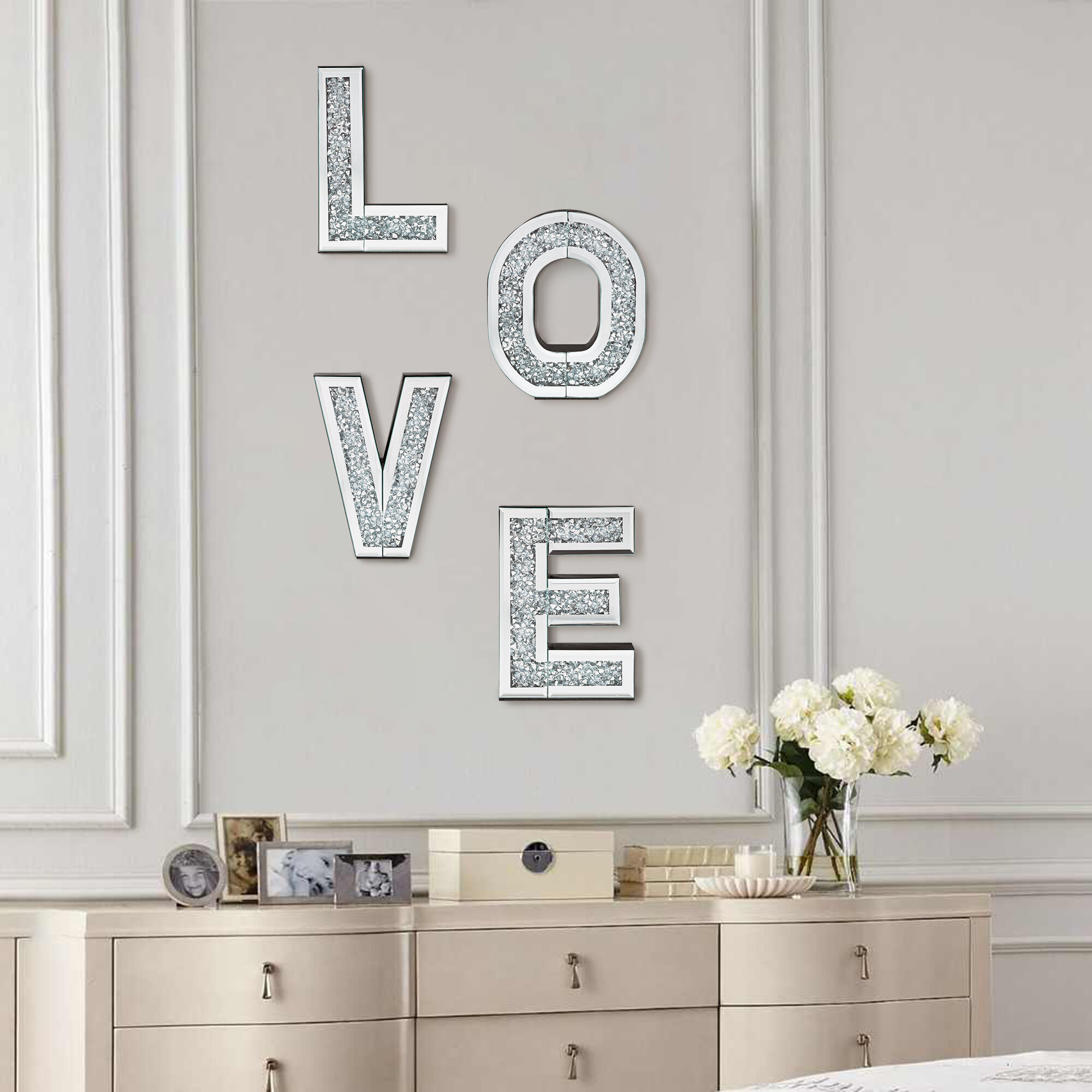 Details about   Silver mirrored Love Sign Plaque 22x11cm