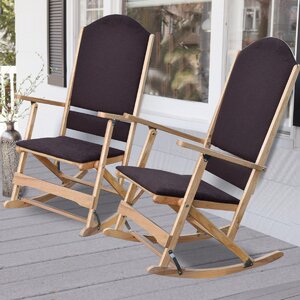 Wildon Home Cedar Creek Solid Wood Folding Rocking Chairs Set