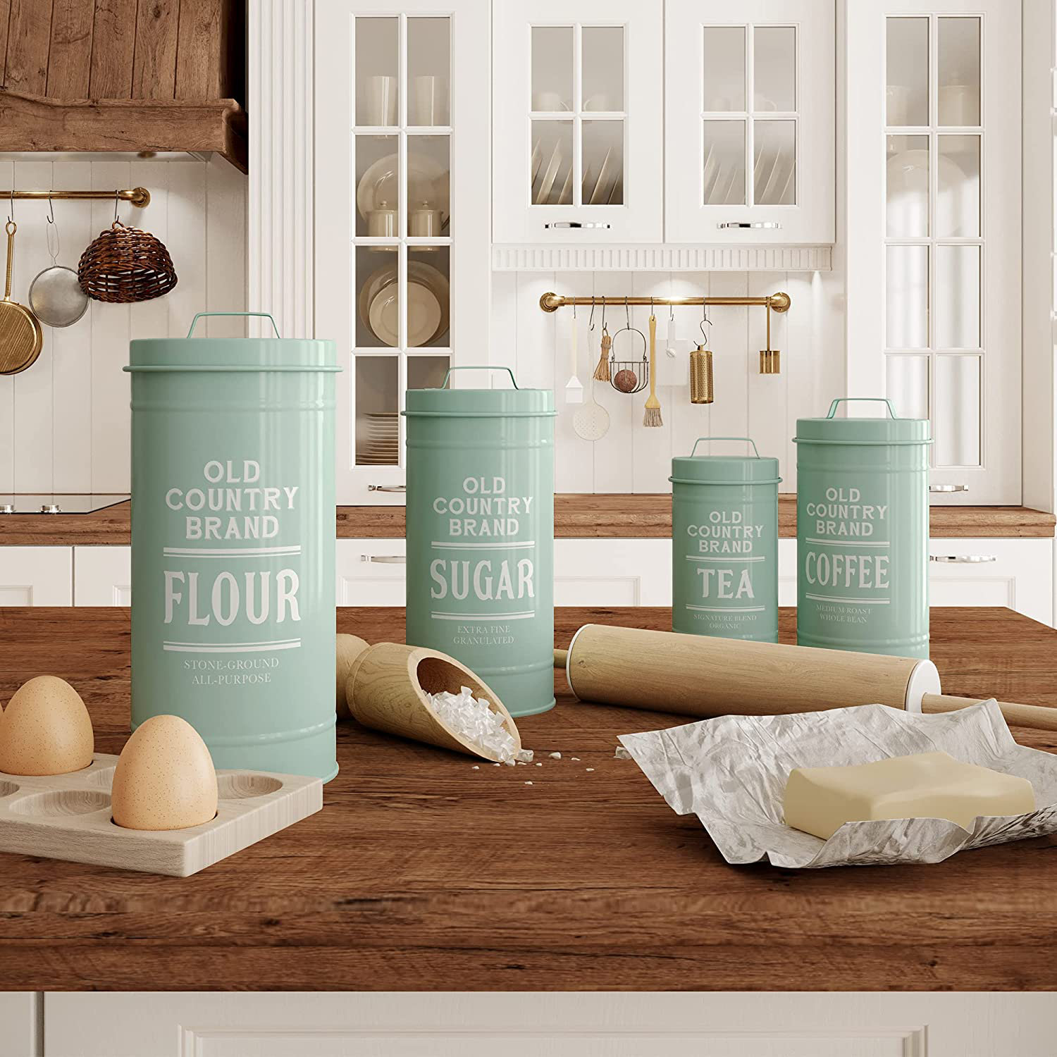 IMMENCE Decorative Nesting Kitchen Canister Jars With Lids ...