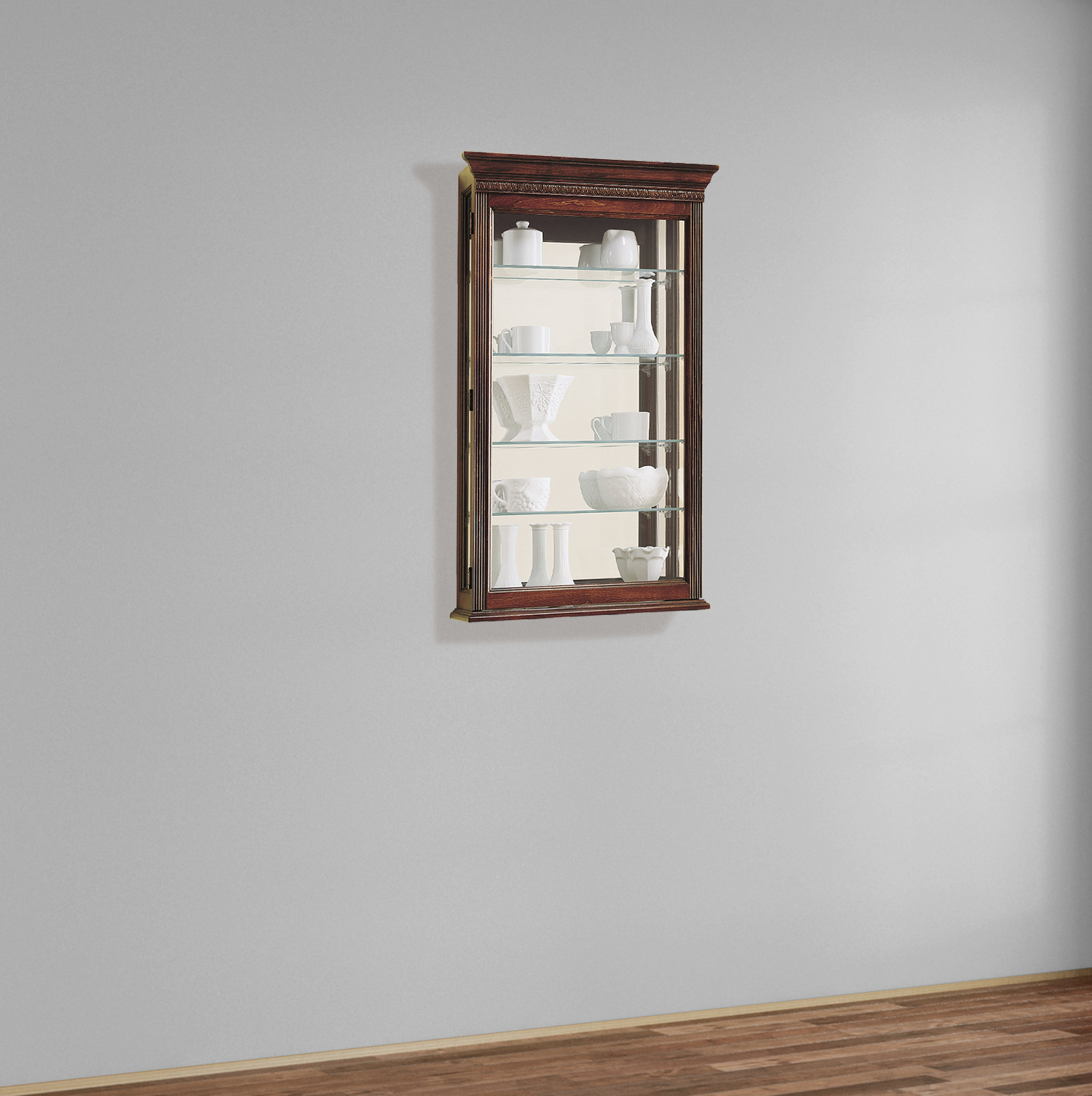 Alcott Hill Carmelita Wall Mounted Curio Cabinet Reviews Wayfair Carmelita Wall Mounted Curio Cabinet
