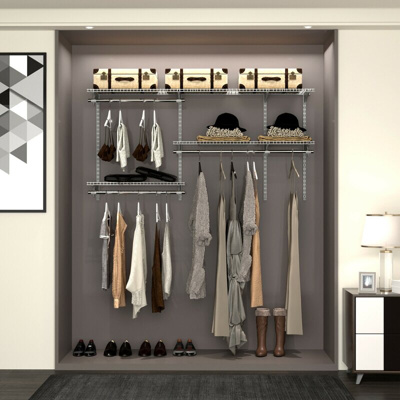 Rebrilliant Custom Closet Organizer Kit 3 To 5 Ft Wall-mounted Closet ...