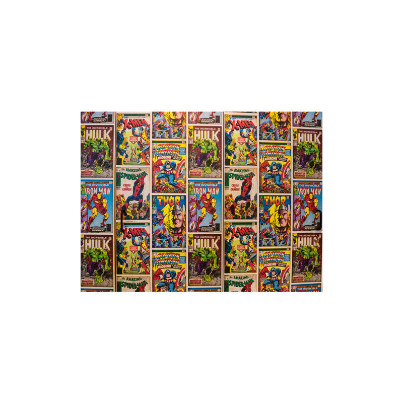 Marvel Wallpaper Display Created From Covers Of Marvel Comics The