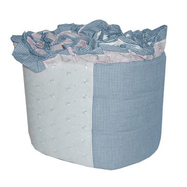 Gingham/Eyelet Patchwork Crib Bumper