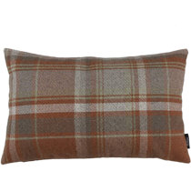 orange plaid pillow