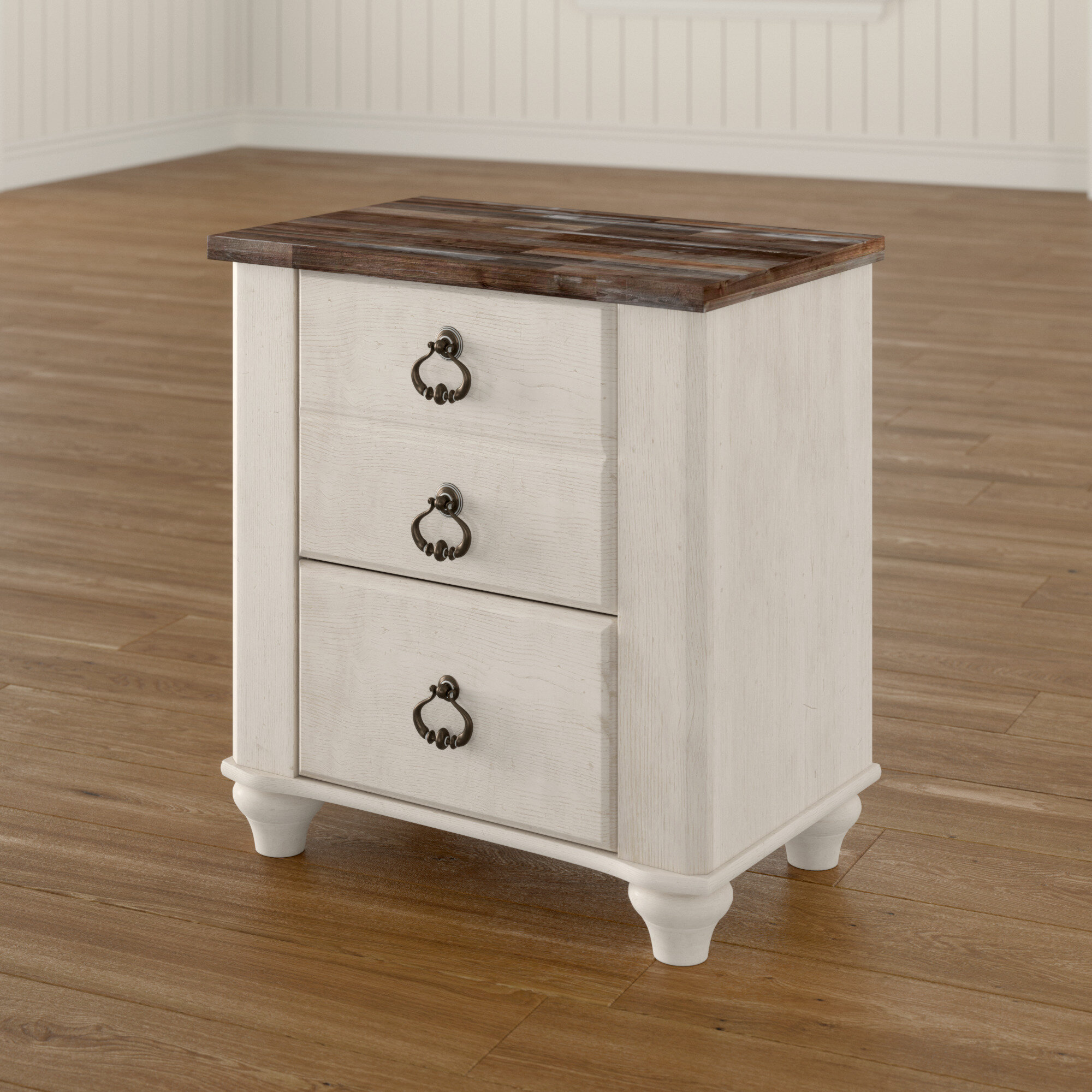 August Grove Drossett 2 Drawer Nightstand Reviews Wayfair