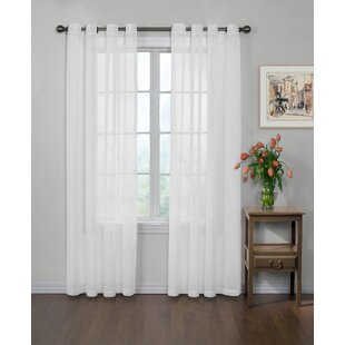 Kensington Crushed Voile 45" Window Curtain Tier Pair IVORY 2 Rod Pocket Tiers 