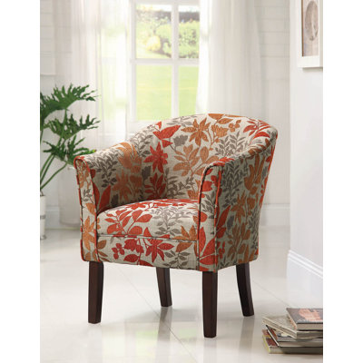 Decor+ Playful Bird And Branch Accent Chair in , Orange