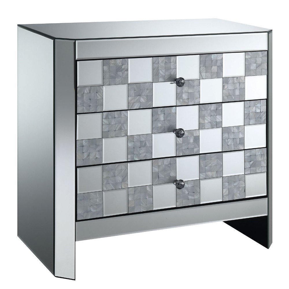 Rosdorf Park Miraloma 3 Drawer Mirrored End Table With Storage