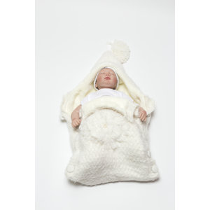 Floral Knitted Wool Blended Baby Sleep Wrap/Bag