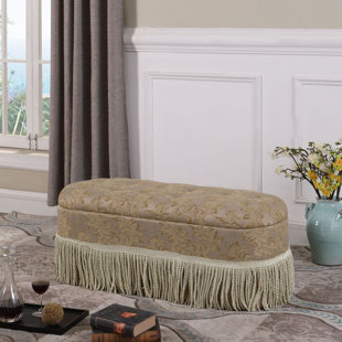 Go to store & view more images Astoria Grand Finley Floral Upholstered Storage Bench