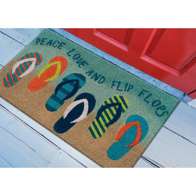Highland Dunes Gunnell Flip Flops Ombre 30 In X 18 In Non Slip Outdoor Door Mat Reviews Wayfair