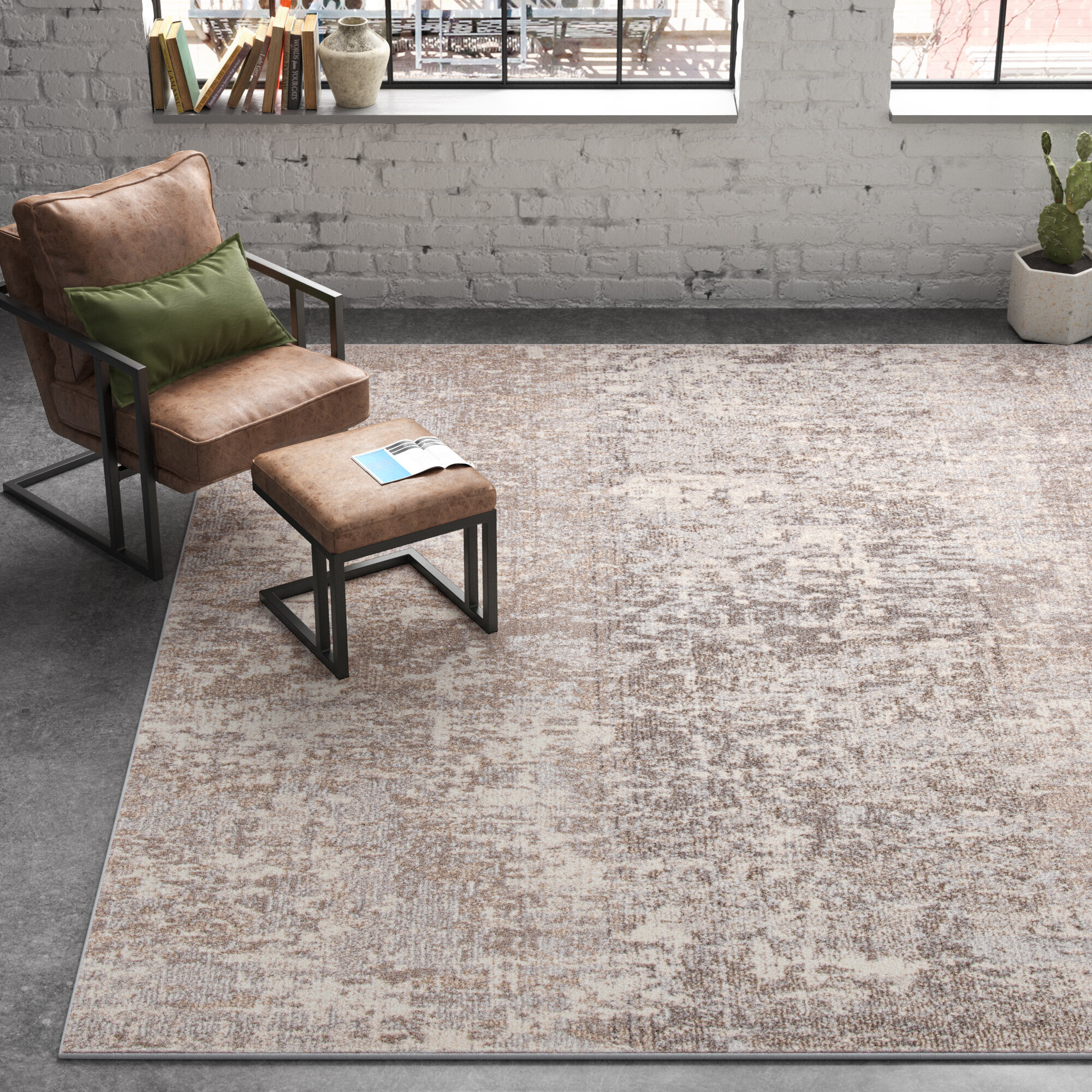 gray and beige rug