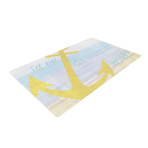 Alison Coxon Let Your Dreams Set Sail Gray/Blue Area Rug