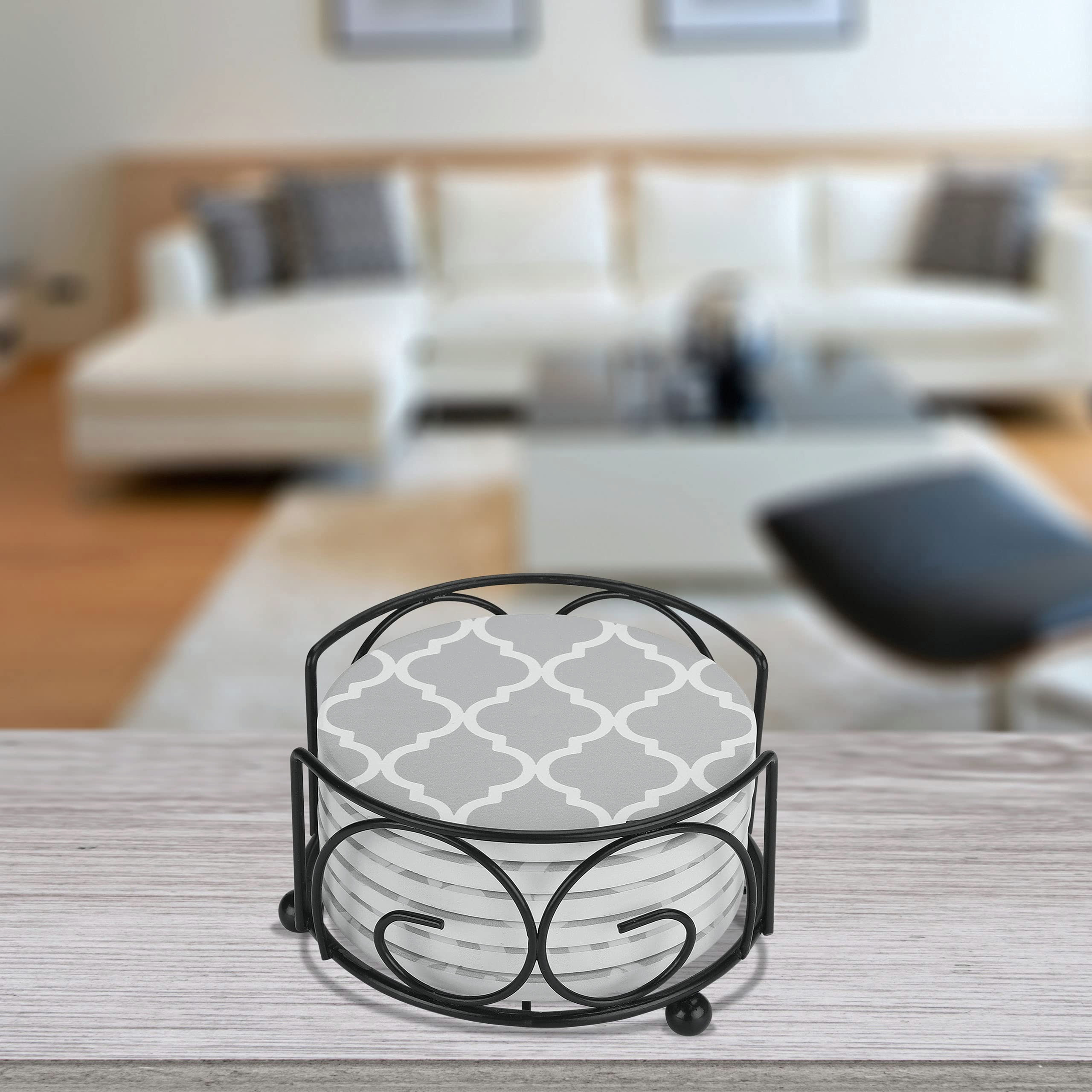 Coasters for Drinks Absorbent with Holder Living Room or Coffee Bar Decor Outdoor Coasters Use as House Decor Housewarming 6 Gray Ceramic Stones with Mix Patterns & Cork Back Coasters for Drinks Absorbent with Holder Living Room or Coffee Bar Decor Outdoor Coasters Use as House Decor Housewarming 6 Gray Ceramic Stones with Mix Patterns & Cork Back