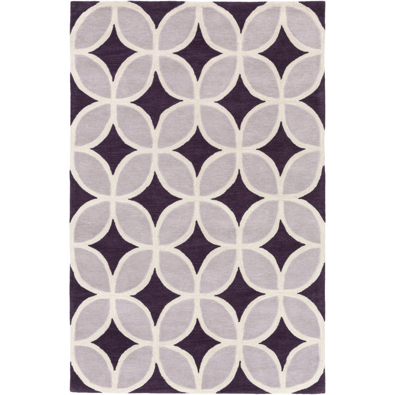 Latitude Run Kroeker Geometric Handmade Tufted Purple Area Rug Wayfair