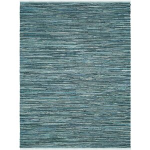 Shatzer Hand-Woven Turquoise Area Rug