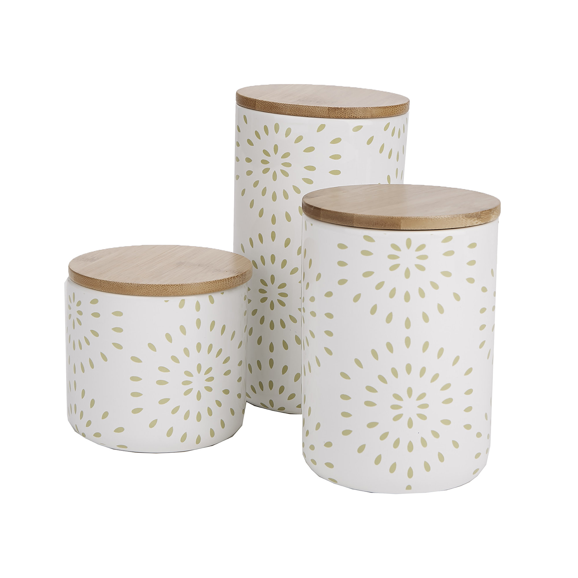 Mind Reader Small Medium Large Ceramic Canister Set With Lids 3 Mind Reader Small Medium Large Ceramic Canister Set With Lids 3 Pc Round Sets Food Storage Jar Container Green Wayfair