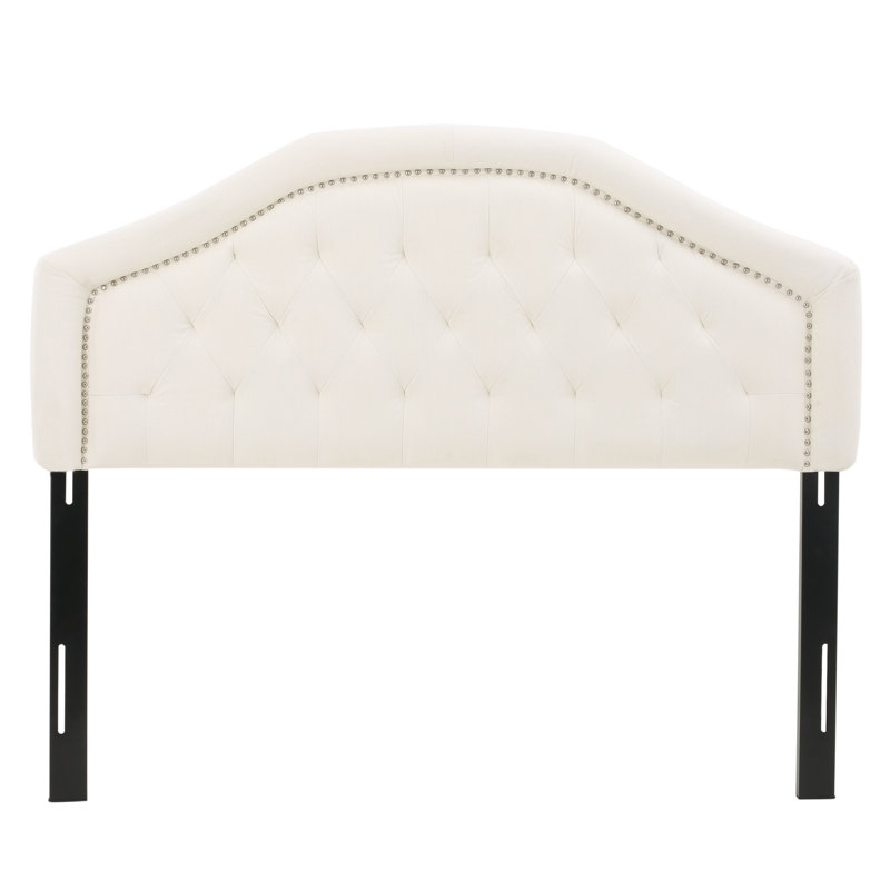 Danni Upholstered Metal Panel Headboard Size: Full / Queen, Upholstery: Ivory