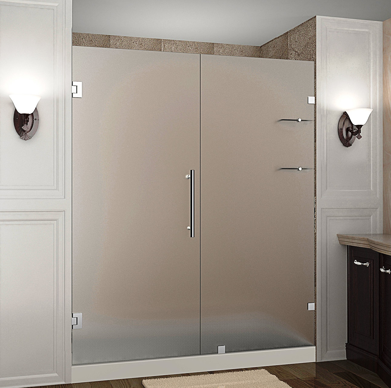Aston Nautis Gs 76 X 72 Hinged Frameless Shower Door Wayfair