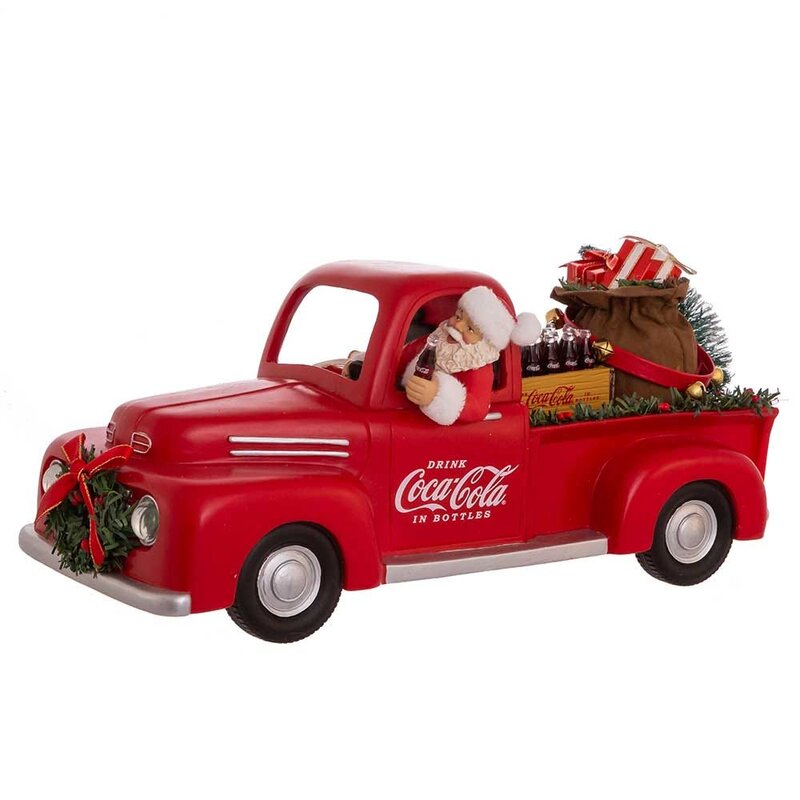 Kurt Adler 14-Inch Coca-Cola Santa In Pickup Truck