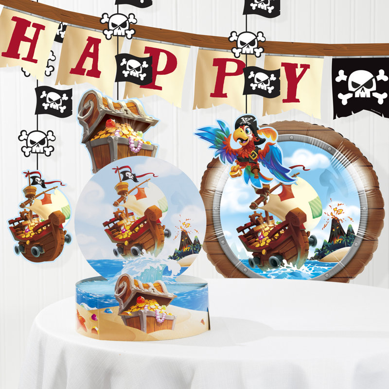 Plastic Pirates Birthday Cake Decoration Set