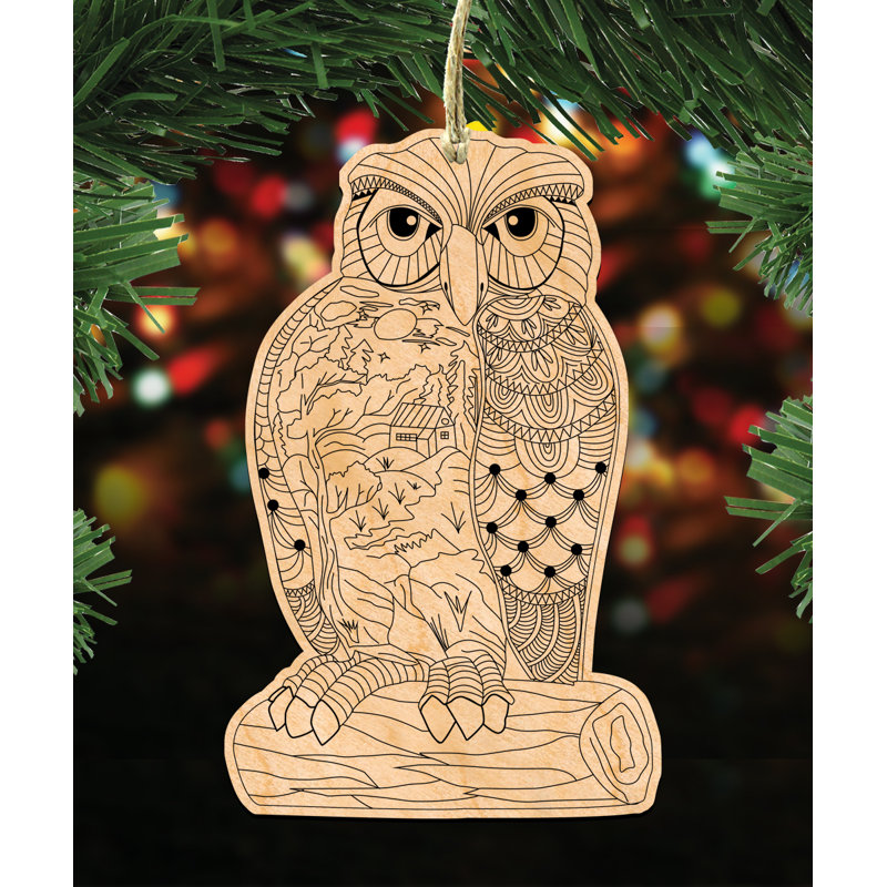 The Holiday Aisle Owl Coloring Decor Diy Artsy Birch Wooden Door
