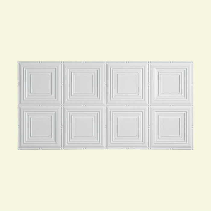 Fasade Portrait 2 Ft X 4 Ft Glue Up Ceiling Tile In Matte White
