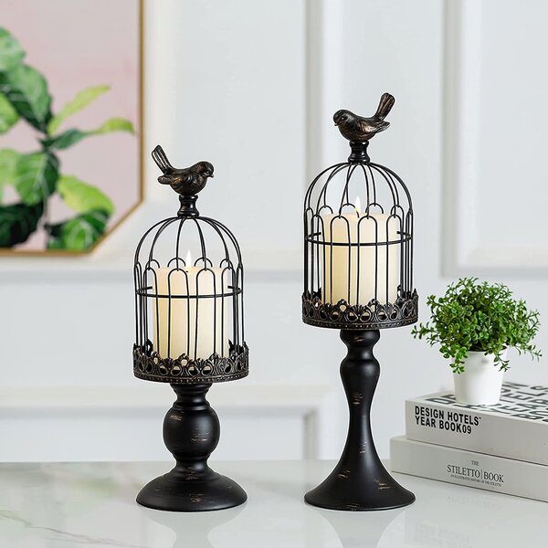 Gespout Birdcage-shape Metal Tealight Candle stick Holder Lanterns Wedding Home Table Decoration
