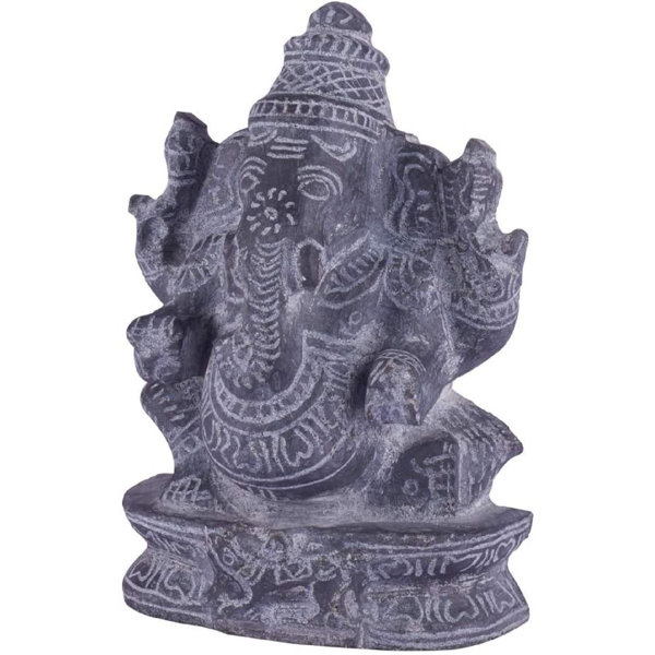 Wooden Superfine Detailed Carved Handicraft Idol Ganesha Statue Sitting 7 Inch