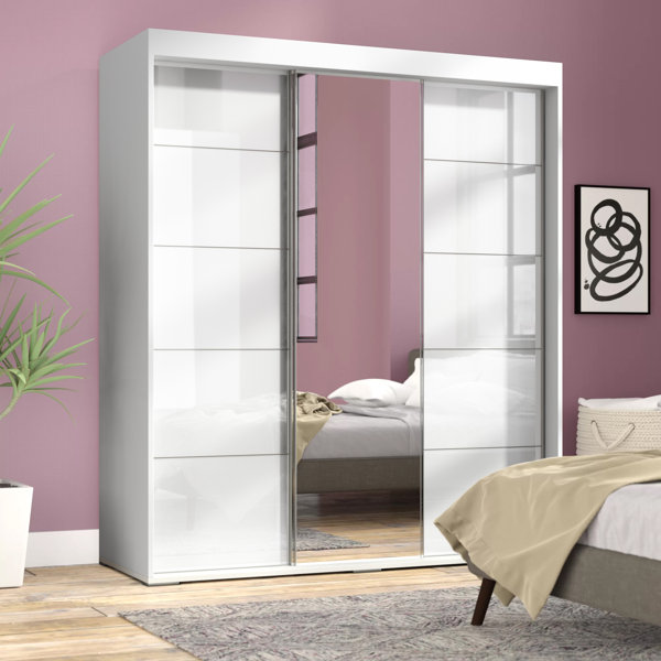 Orren Ellis Neillsville 3 Door Modern High Gloss Armoire Reviews