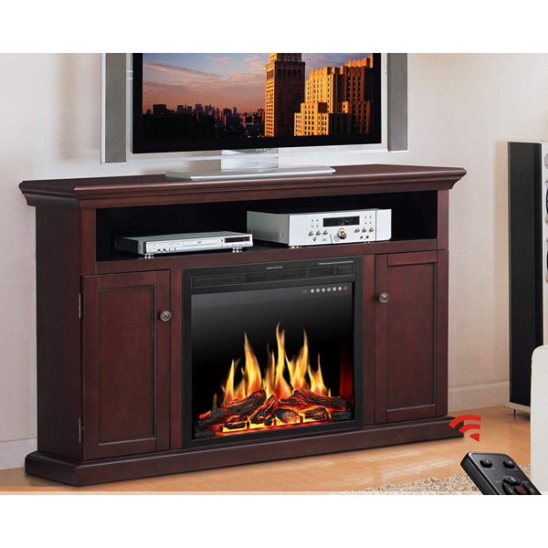 Winston Porter Electric Fireplace Tv Stand Wood Mantel For Tv Up