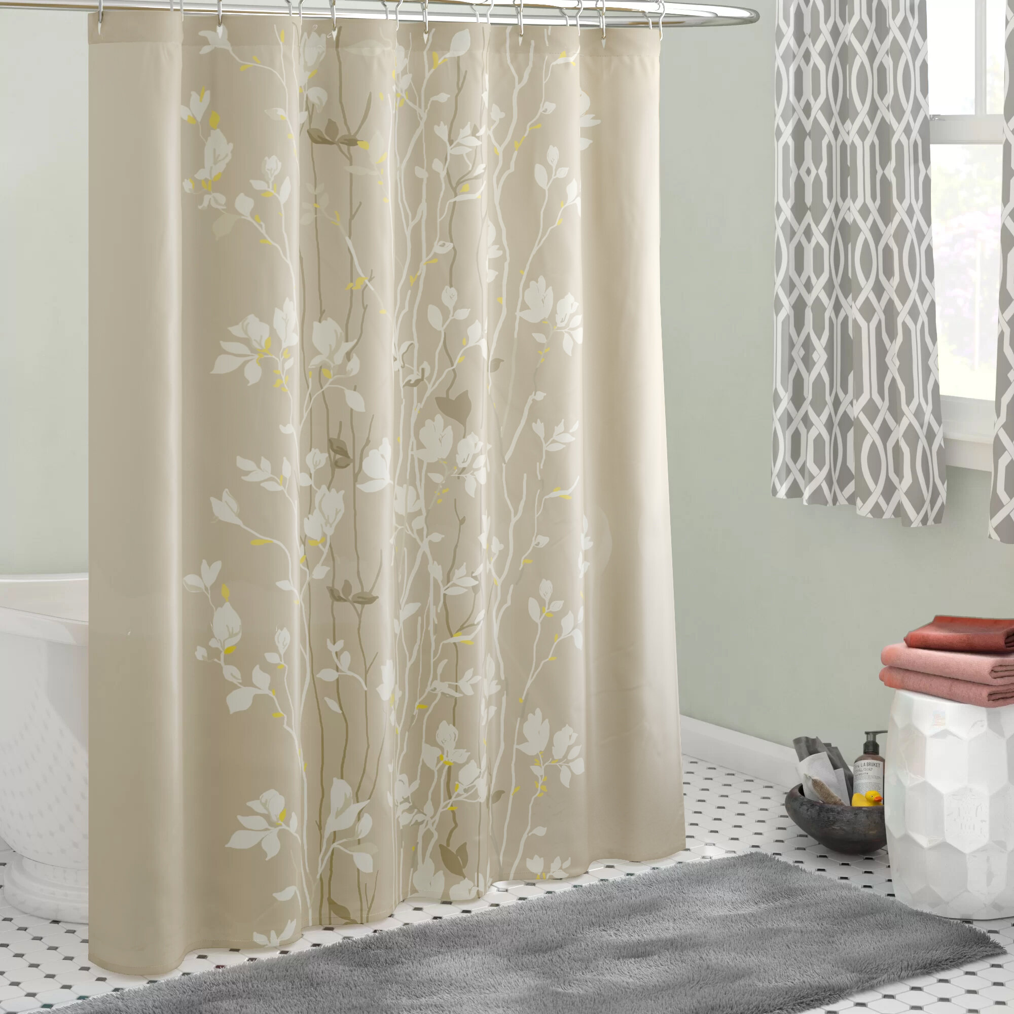 House Of Hampton Dambrosio Floral Single Shower Curtain Reviews Wayfair