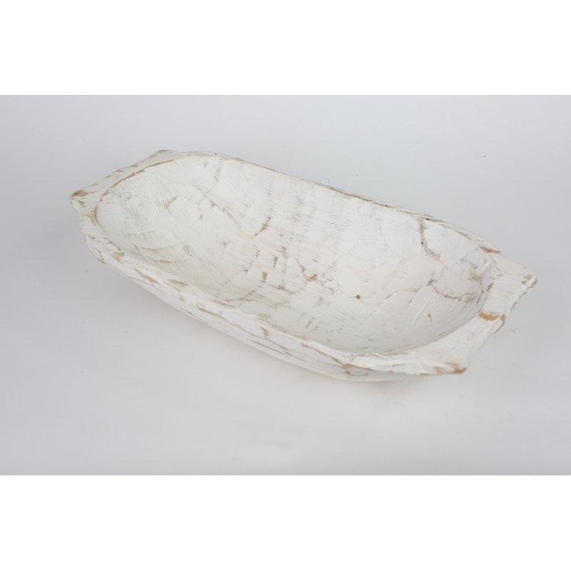 White Wooden Decorative Bowl