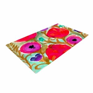 Crystal Walen Fiona Flower Purple/Red Area Rug