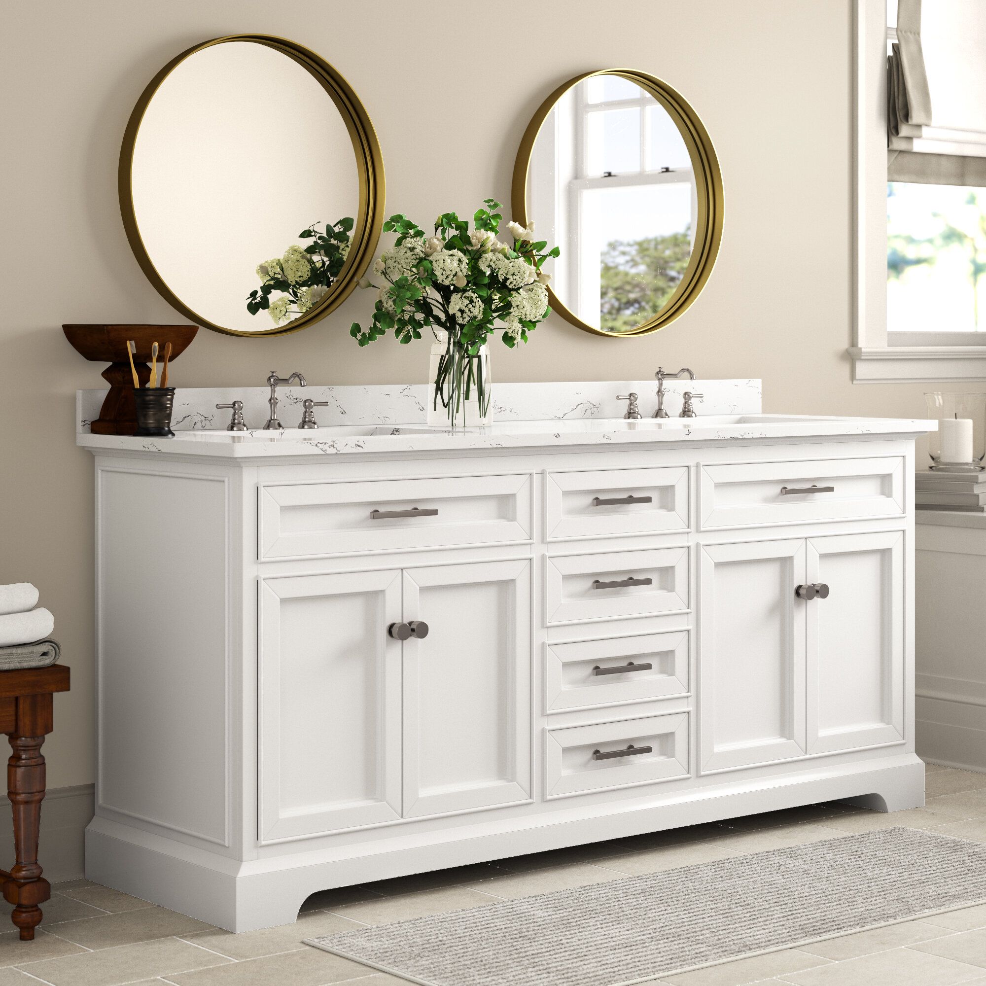 Three Posts Currahee 72 Double Bathroom Vanity Set Reviews Wayfairca