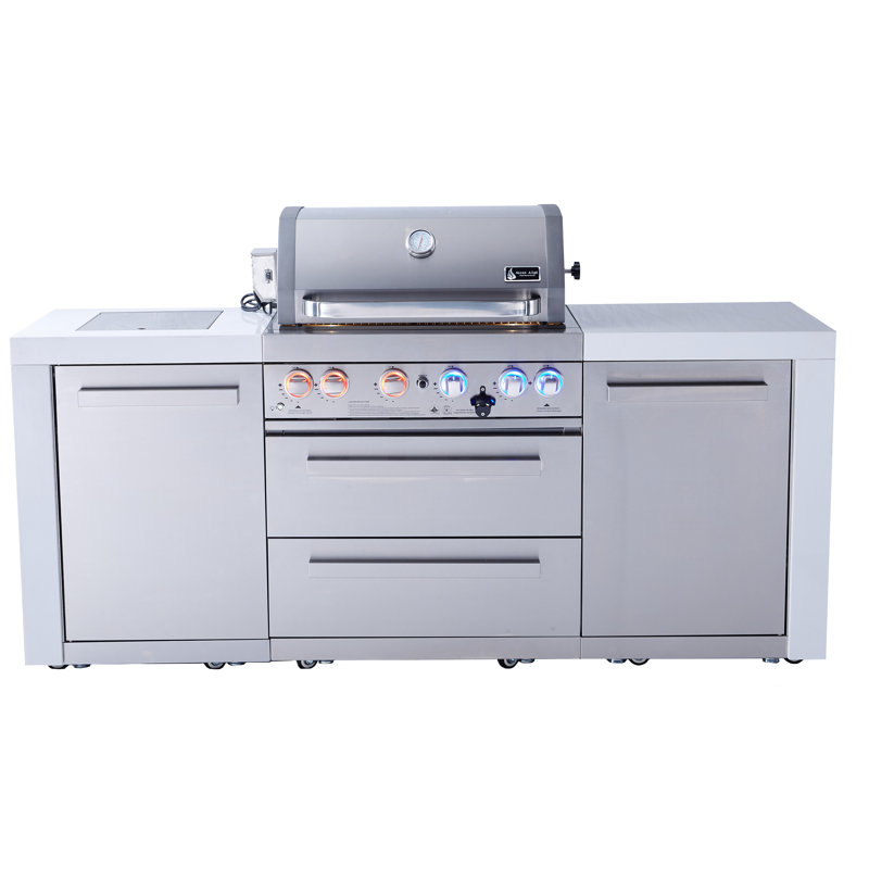 Mont Alpi 82 2 Burner Propane Natural Gas Bbq Grill Islands Wayfair