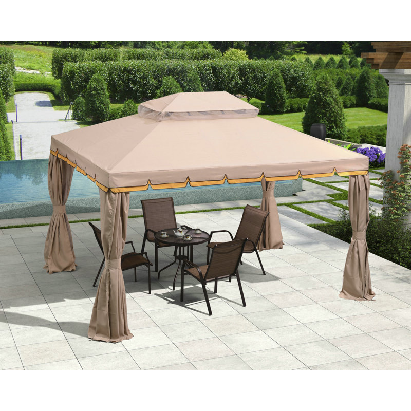 Purple Leaf 13 Ft W X 10 Ft D Metal Patio Gazebo Reviews Wayfair