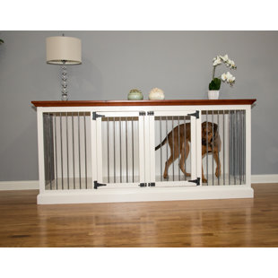 Silver Dog Crates You Ll Love Wayfair Arthur Double Wide Large Credenza Pet Crate