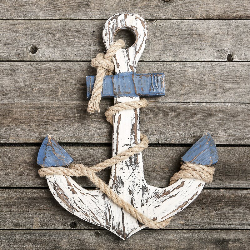 distressed anchor wall decor