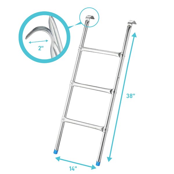 Garden Trampoline ladder 3 Step Safe Universal fit 6 8 10 12 13 14 ft BRAND NEW 