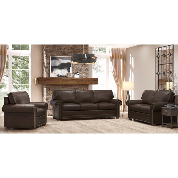 Odessa 3 Piece Leather Living Room Set