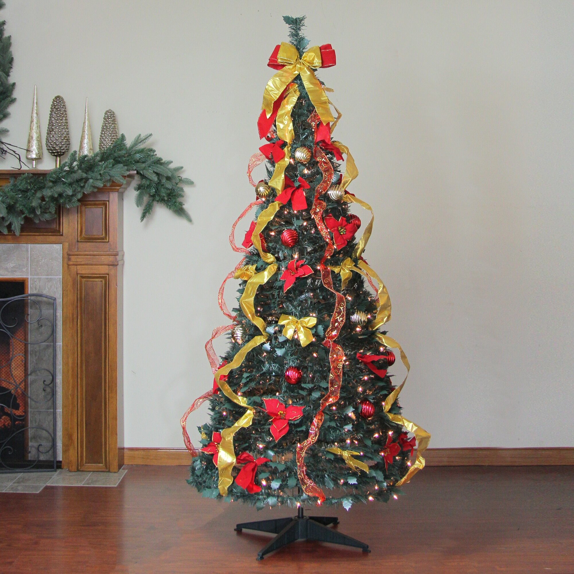 northlight seasonal red & green lighted christmas tree